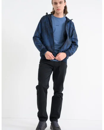 Jacheta reversibila cu gluga Ze, Bleumarin