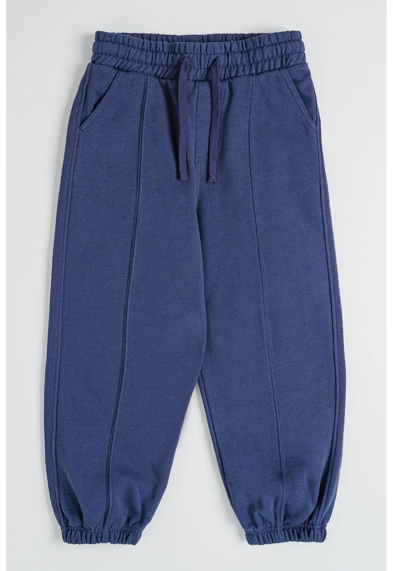 Pantaloni uni de trening cu snur, Gri carbune