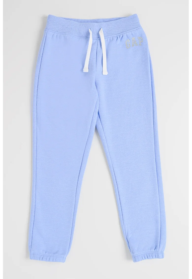 Pantaloni de trening din bumbac cu snur, Albastru pastel