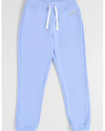 Pantaloni de trening din bumbac cu snur, Albastru pastel