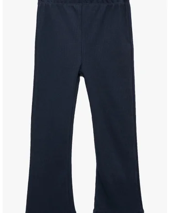 Pantaloni evazati cu banda elastica, Bleumarin