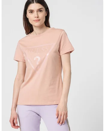 Tricou cu imprimeu logo pentru fitness, Roz prafuit