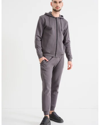 Hanorac cu fermoar. pentru fitness, Grej
