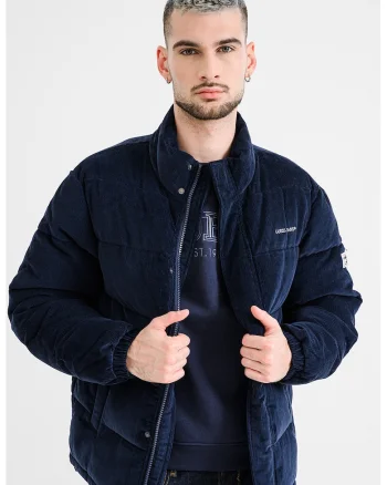 Geaca matlasata din reiat, Bleumarin