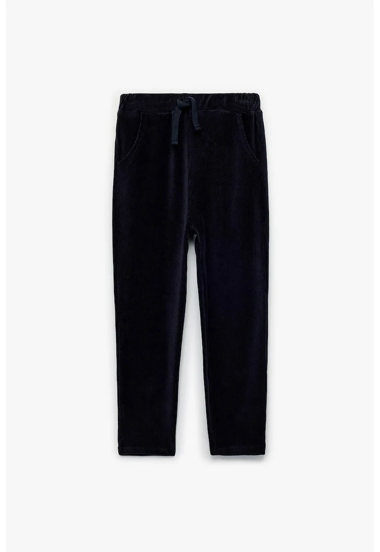 Pantaloni conici din amestec de bumbac, Albastru ultramarin