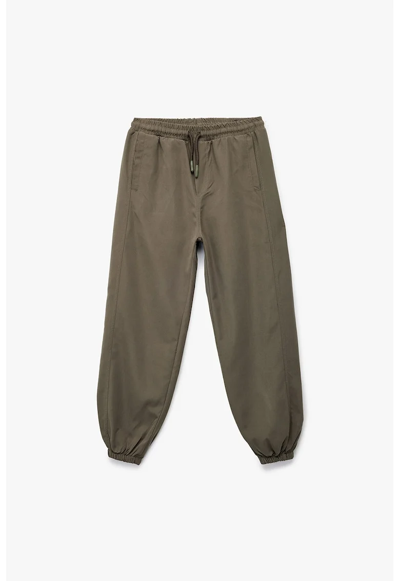 Pantaloni de trening cu snur, Maro taupe