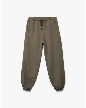 Pantaloni de trening cu snur, Maro taupe