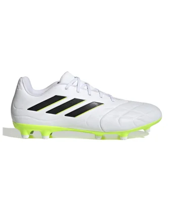 Pantofi cu insertie de piele, pentru fotbal Copa Pure, Alb/Negru/Verde lime