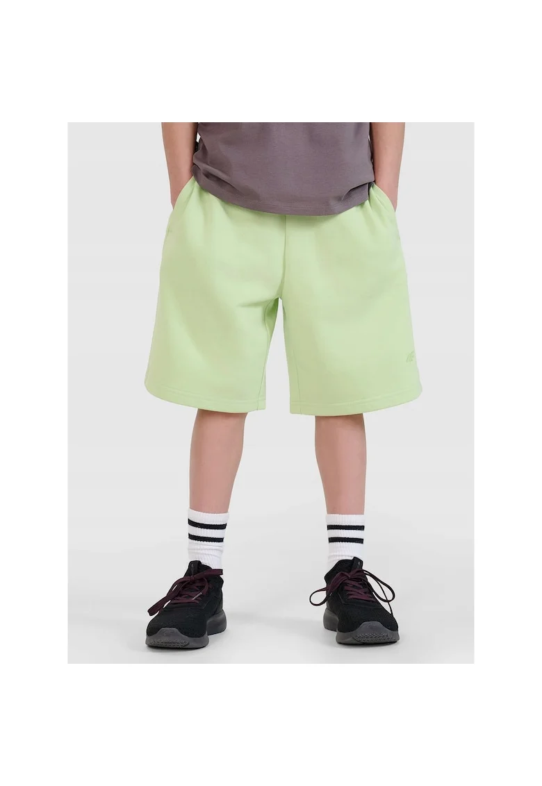 Pantaloni scurti de trening  pentru baieti, verde, oversize, fara captuseala