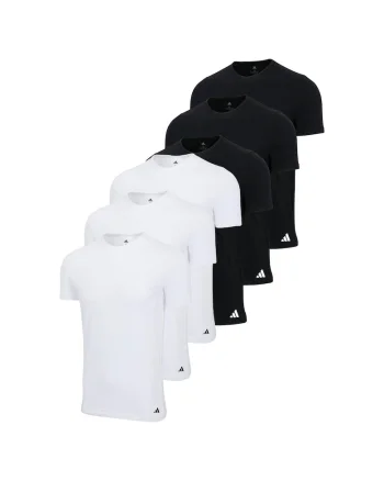 Set de tricouri de casa cu logo - 6 piese, Alb/Negru