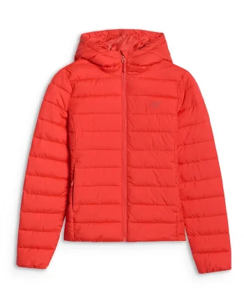 Geaca Matlasata Puf Femei  Rosu, Sintetic 100% Reciclat, Gluga Fara Reglare, Multi Active Outdoor