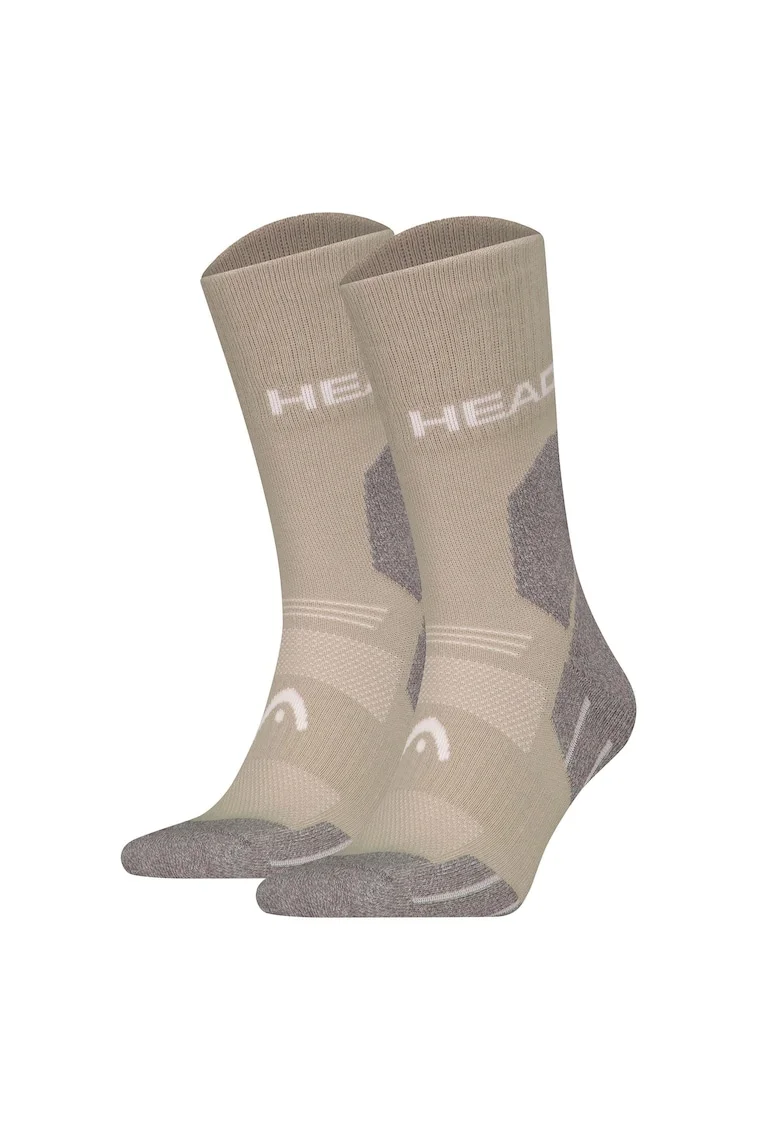 Set de sosete lungi unisex pentru drumetii - 2 perechi, Maro taupe
