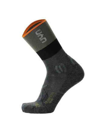 Sosete din amestec de lyocell cu detaliu logo pentru trekking, Verde/Gri