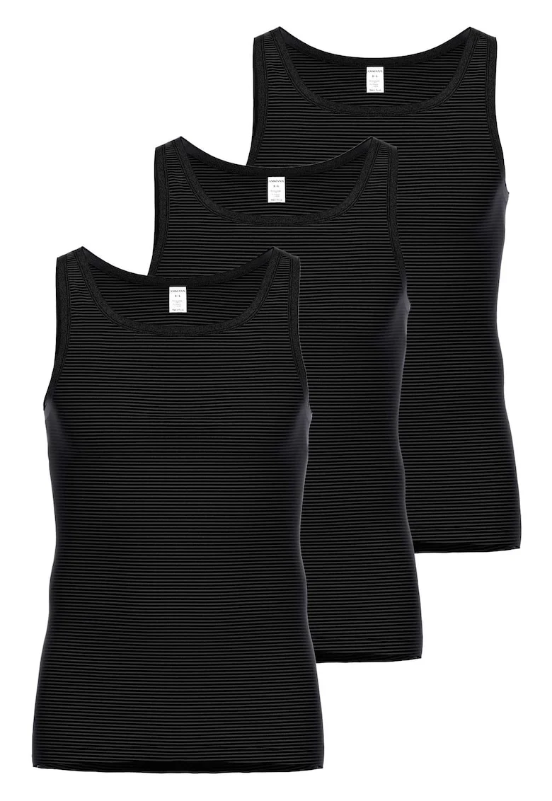 Set de topuri din amestec de bumbac - 3 piese, Gri antracit