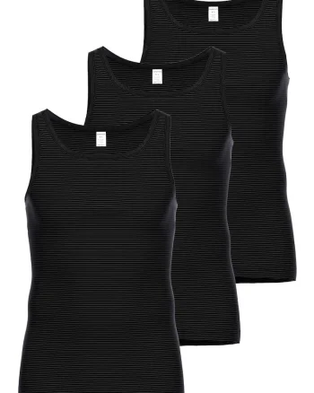 Set de topuri din amestec de bumbac - 3 piese, Gri antracit