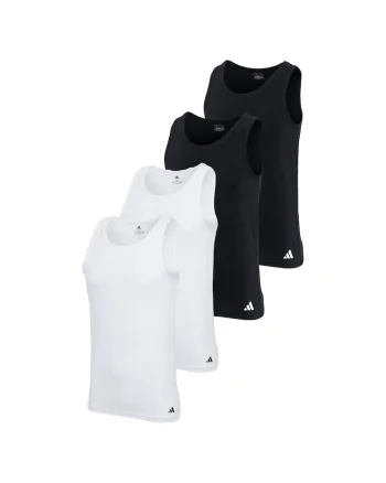 Set de top-uri slim fit - 4 perechi, Alb/Negru