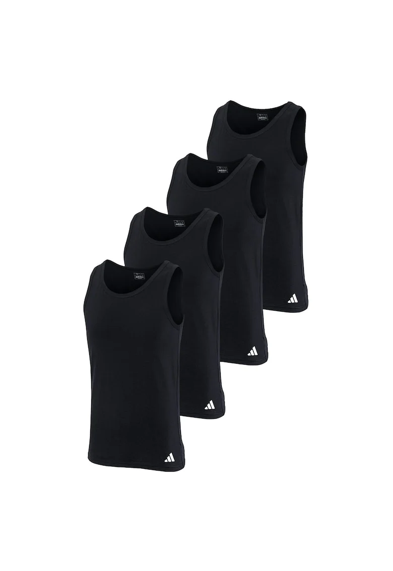 Set de top-uri slim fit - 4 perechi, Negru