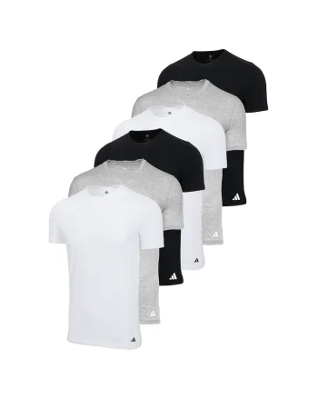 Set de tricouri de casa cu logo - 6 piese, Alb/Negru/Gri