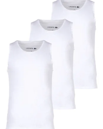 Set de top-uri slim fit din bumbac - 3 piese, Alb
