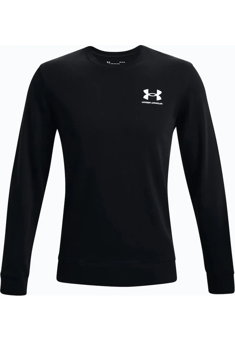 Bluza sport barbati,  UA RIVAL TERRY LC CREW, Bumbac/Poliester, Negru, Negru
