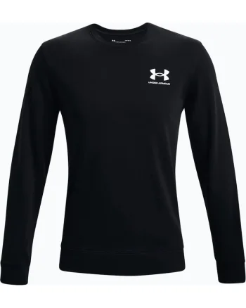 Bluza sport barbati,  UA RIVAL TERRY LC CREW, Bumbac/Poliester, Negru, Negru