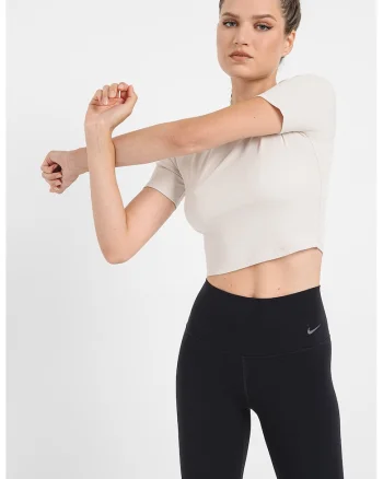 Tricou cu decolteu la baza gatului, pentru antrenament, Bej deschis