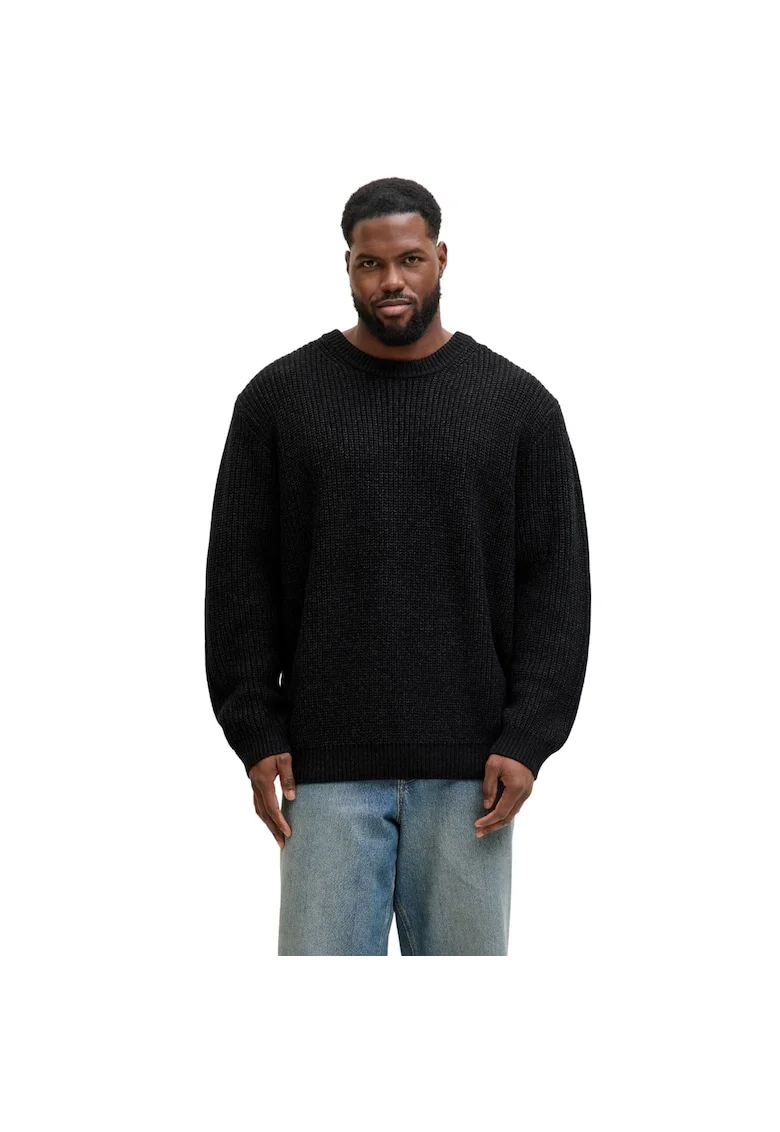 Bluza JACK &JONES Bleeker Knit Crew BF PLS 52300, Negru