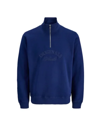 Bluza JACK &JONES Bleeker Branding HN HZ PLS 52296, Albastru