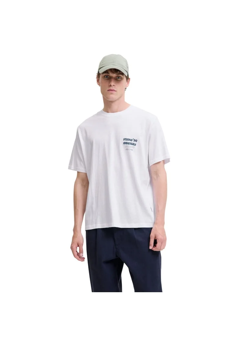Tricou JACK &JONES Meadows Typo 50208, Alb