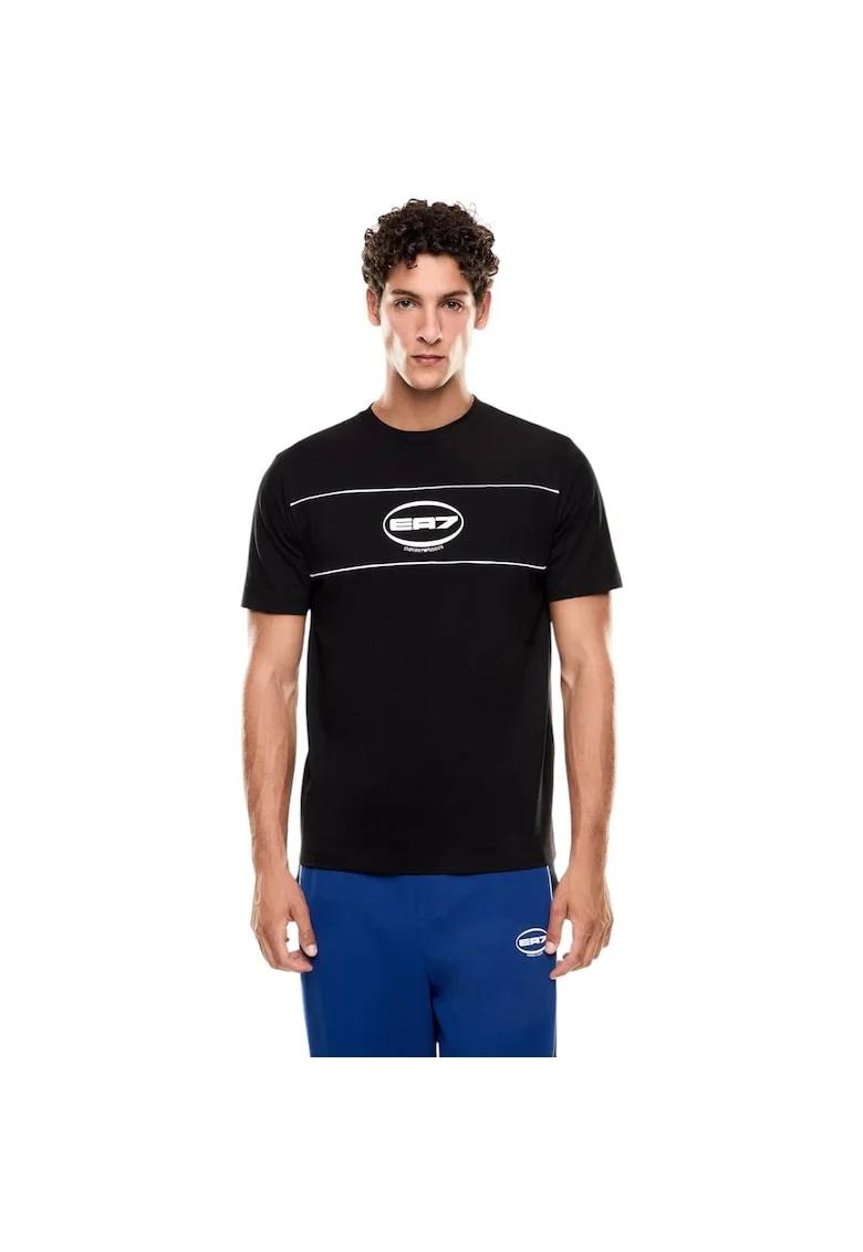 Tricou  EA7 Train Logo Series Piping 49473, Negru