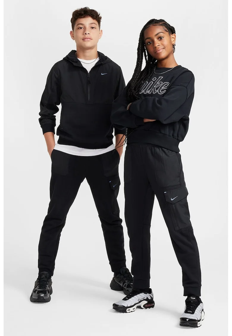 Pantaloni sport vargo cu snur in talie, Negru