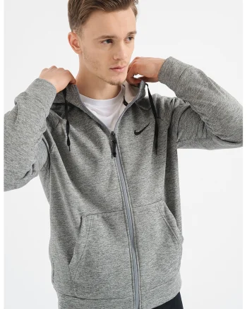Hanorac relaxed fit pentru fitness Therma-FIT, Gri inchis melange