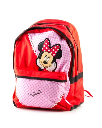 Rucsac scolar cu imprimeu Minnie, 27L, rosu
