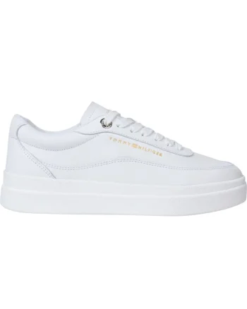 Pantofi sport din piele cu detaliu logo, Alb
