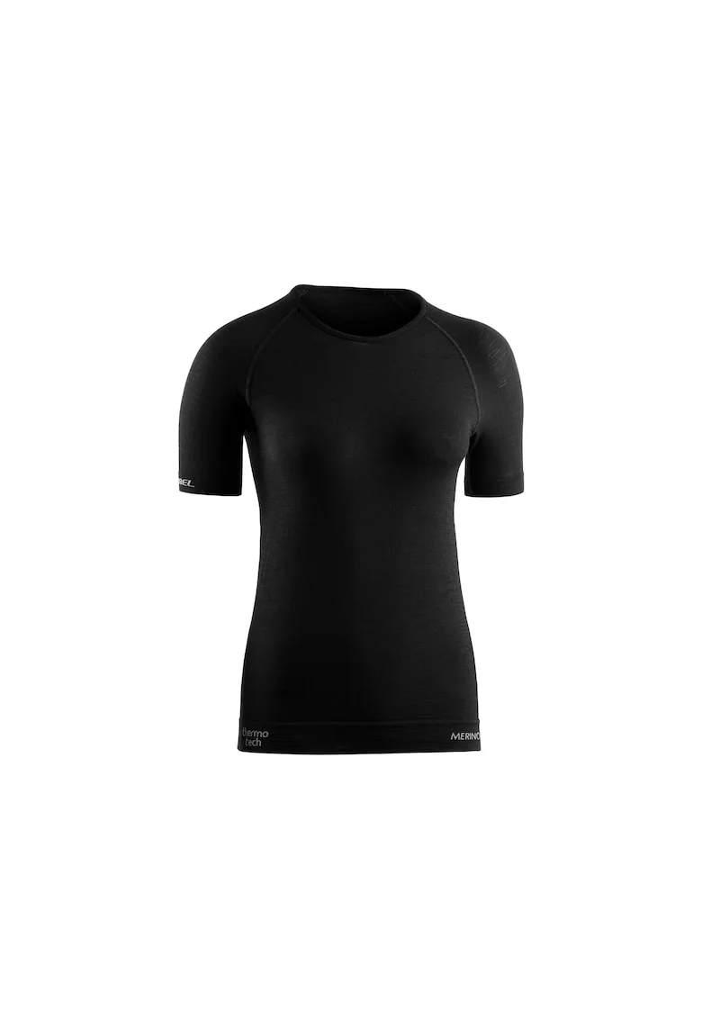 Tricou termic femei,  Merino Lite, negru