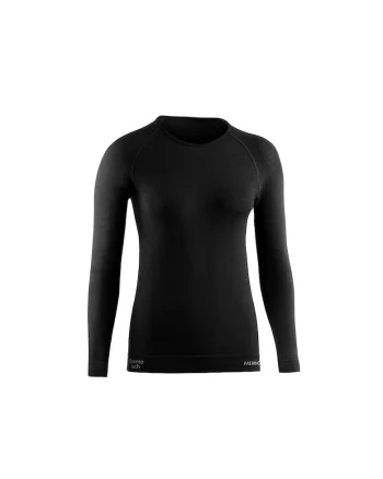 Tricou termic cu maneca lunga femei,  Merino Lite, negru