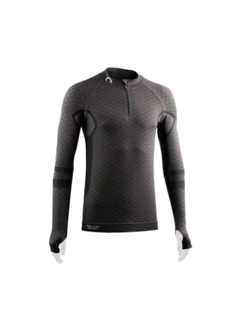 Tricou termic cu maneca lunga cu fermoar,  Volcano, gri inchis