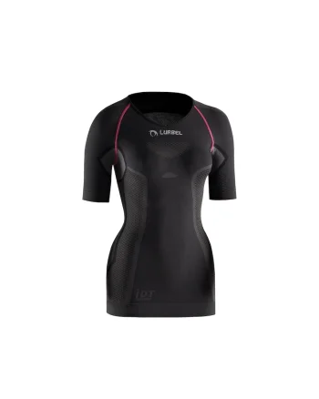 Tricou termic femei,  Cristallo, gri inchis-fuchsia