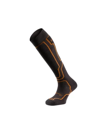 Ciorapi schi,  Peak Silk Six, gri inchis-portocaliu