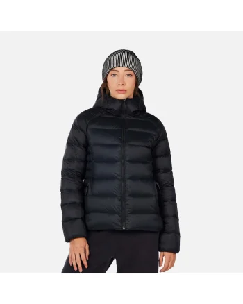 Geaca ski  W ARETU DOWN HOODIE JKT, cu puf, negru, pentru dama, Negru