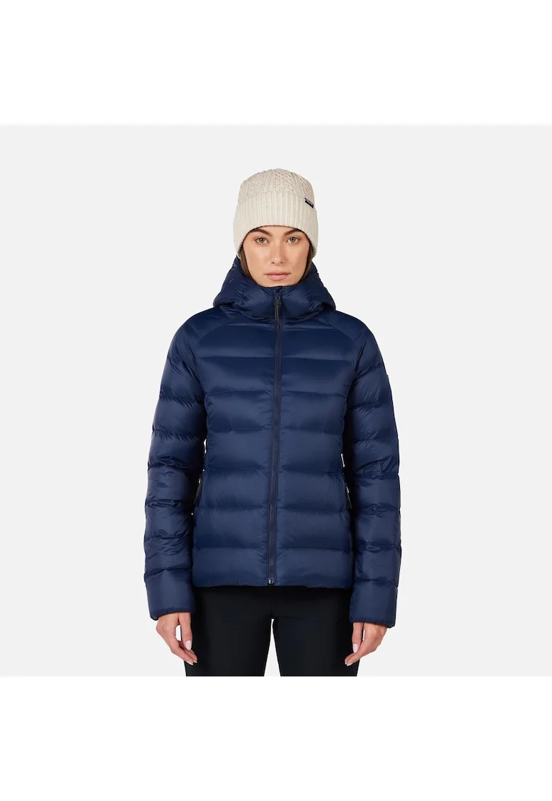 Geaca ski  W ARETU DOWN HOODIE JKT, cu puf, albastru inchis, pentru dama, Albastru inchis