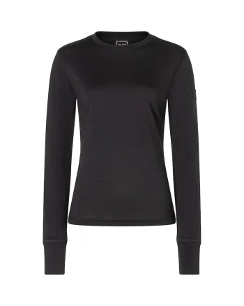 Bluza de corp din amestec de lana BIO BASE, pentru dame, culoarea negru, Negru
