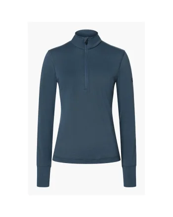 Bluza de corp din amestec de lana TUNDRA175 ZIP 1/4, pentru dame, culoarea albastru, Albastru