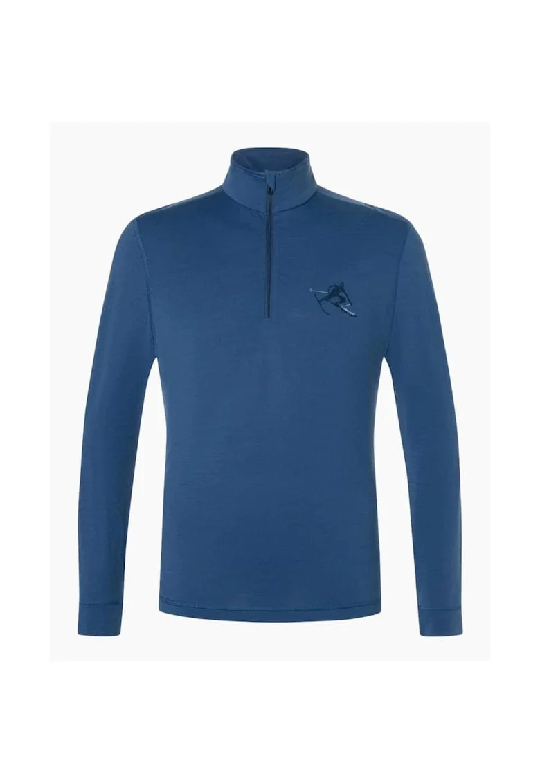 Bluza de corp din amestec de lana TUNDRA175 TONI ZIP 1/4, pentru barbati, culoarea albastru, Albastru