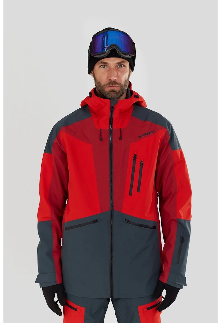 Jacheta impermeabila pentru ski Rigel 3L, Rosu/Gri antracit