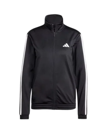 Hanorac sport dama,  Essentials Tricot, 3 dungi, tricot, negru