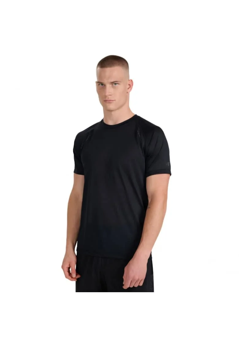 Tricou sport  antrenament, negru, maneca scurta