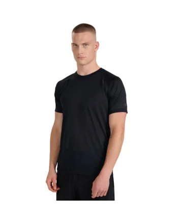 Tricou sport  antrenament, negru, maneca scurta