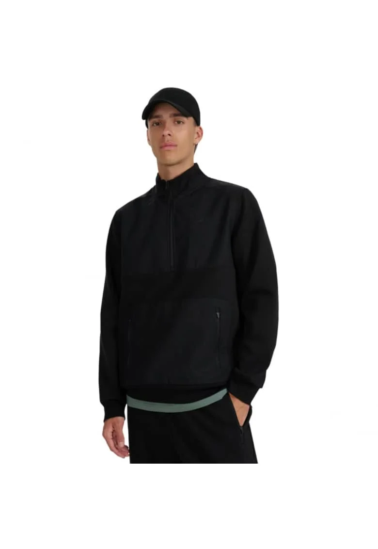 Bluza cu fermoar 1/2,  negru, barbati, stil de viata