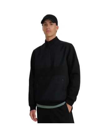 Bluza cu fermoar 1/2,  negru, barbati, stil de viata